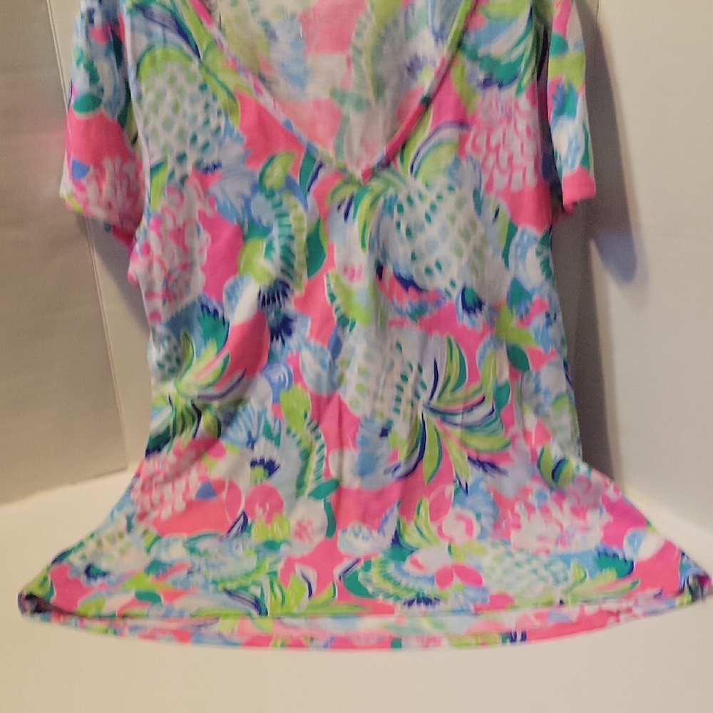 Lilly Pulitzer Pink and Blue Short Sleeve Tee